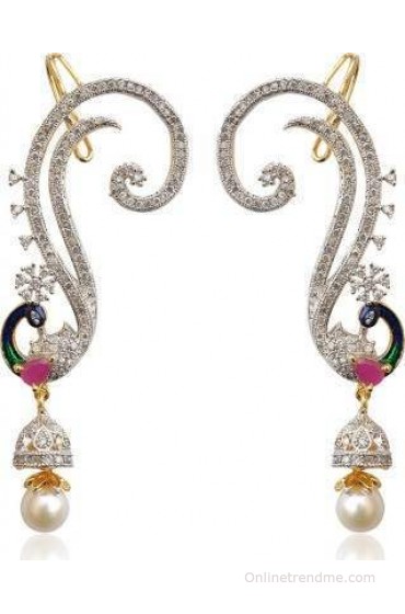 Ethnic Jewels American Diamonds Cubic Zirconia Alloy Cuff Earring